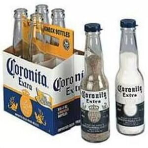 Coronita‎ Corona Cerveza Glass Beer Bottles Salt and Pepper Shaker Set